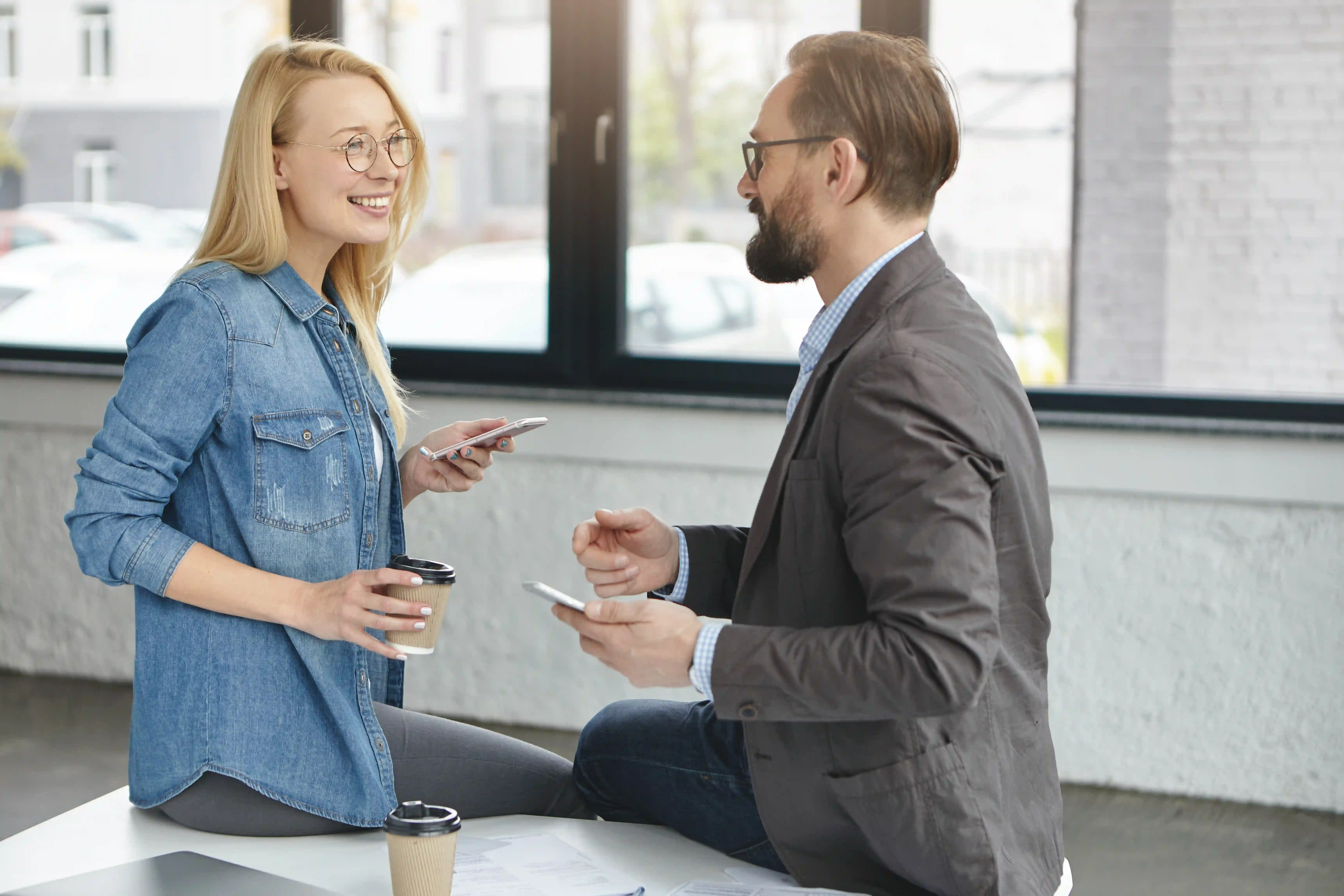 People connecting over conversation